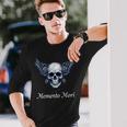 Memento Mori Gothic Skull & Wings Langarmshirts Geschenke für Ihn