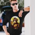 Mono Bebiendo Cerveza Bebedor De Cerveza Divertido Gorila Borracho Sim Camiseta de manga larga Regalos para él