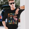 Mono Frontprint Arte Gráfico Animal Obra De Arte Monkey Camiseta de manga larga Regalos para él