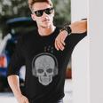 Music Skull DJ Disc Jockey Melophile Melomaniac Halloween Long Sleeve T-Shirt Gifts for Him