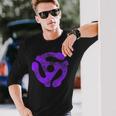 Music Turntable Record Dj Purple 45 Rpm Adapter Camiseta de manga larga Regalos para él