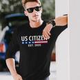 New Us Citizen Est 2025 American Immigrant New Citizenship Long Sleeve T-Shirt Gifts for Him