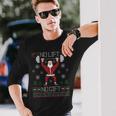 No Lift No Ugly Christmas Jumper Gym Santa Langarmshirts Geschenke für Ihn