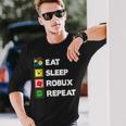 Noob And Professional Gamer Eat Sleep Robux Repeat Long Sleeve T-Shirt Gifts for Him