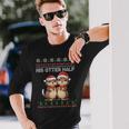 Her Otter Half His Otter Half Christmas Ugly Sweater Couple Langarmshirts Geschenke für Ihn