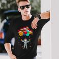 Père Noël Astronaute Amusant Avec Planètes À La Main Pour Spaceman T-shirt à manches longues Cadeaux pour lui