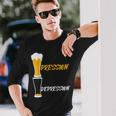 Pression Depression Bière Apéro Fête Bar Nouvel An Cadeau T-shirt à manches longues Cadeaux pour lui
