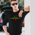 Reggae Heartbeat Pulse Frequency Music Wave Colours Langarmshirts Geschenke für Ihn