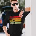 Retro Talk Less Smile More Historic Hamilton Quote Long Sleeve T-Shirt Gifts for Him