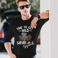 Safari Tour Guide Safari Animals Time To Get Wild Squad Long Sleeve T-Shirt Gifts for Him