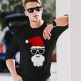 Santa Claus Christmas Hat Beard Sunglasses Christmas Langarmshirts Geschenke für Ihn