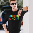 Superhero Uncle From Nephew Or Niece Super Uncle Langarmshirts Geschenke für Ihn