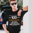 Vintage The Man Myth Legend 100 Year Old Birthday 100Th Long Sleeve T-Shirt Gifts for Him