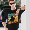 Vintage Retro Style Sunset Texas Wild West Heritage Cowboy T-shirt à manches longues Cadeaux pour lui