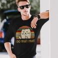 Vintage I Do What I Want Cat Lovers Camiseta de manga larga Regalos para él