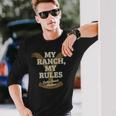 Yellowstone My Ranch My Rules Dutton Ranch Big Chest Logo Langarmshirts Geschenke für Ihn