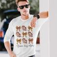 American Football Game Day Vibes Coquette Bow Football Lover Long Sleeve T-Shirt Gifts for Him