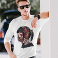 Anime Manga Gráfico Ojos Rojos Arte Anime Camiseta de manga larga Regalos para él