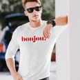 Bonjour For French Lovers Blue Langarmshirts Geschenke für Ihn