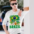 Brazil Flag Outfit Idea For Children Brazil & Brazilian Flag Yellow Langarmshirts Geschenke für Ihn