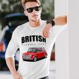 British Classic Car Red Mini Sports Car Gray Langarmshirts Geschenke für Ihn