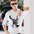 Chasseur Daim Cerf Motiv Chasse Chasseur T-shirt à manches longues Cadeaux pour lui