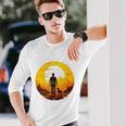 Der Mit Dem Hund Geht Lustiger Gassi Geh Spruch Hunde Herren Langarmshirts Geschenke für Ihn