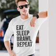 Eat Sleep Brawl Repeat Brawler ideo Player Gray Langarmshirts Geschenke für Ihn