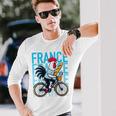 France Bicycle And Baguette Breton Stripes Rooster Langarmshirts Geschenke für Ihn