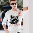 Street Cat Vintage Stay Trashy Raccoon Long Sleeve T-Shirt Gifts for Him