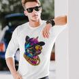 Genial Hip Hop Cat Urban Streetwear B-Boy Graffiti Camiseta de manga larga Regalos para él