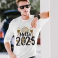 Hello 2025 Fête Réveillon Cadeau Nouvel An Festif T-shirt à manches longues Cadeaux pour lui