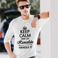 Keep Calm And Let Ronaldo Handle It Name Gray Langarmshirts Geschenke für Ihn