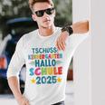 Kinder Tschüss Kindergarten Hallo Schule 2025 Lustig Kita Abgänger Langarmshirts Geschenke für Ihn