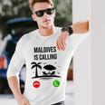 Maldives Calls Souvenir Holiday Travel Summer Langarmshirts Geschenke für Ihn