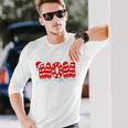 Mom Christmas Candy Cane Santa Costume Family Group Raglan Baseball Tee Long Sleeve T-Shirt Gifts for Him