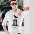 The Raven El Cuervo Poe Usher Lápida Gótico Nevermore Oscuro Camiseta de manga larga Regalos para él