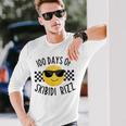 Retro 100 Days Of Skibidi Rizz Smile Face 100 Days Of School Long Sleeve T-Shirt Gifts for Him