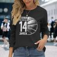 14Th Birthday Retro Basketball Player 14 Years Boy Boys Langarmshirts Geschenke für Sie