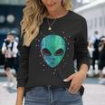 Alien Head Starry Night Sky Fun Langarmshirts Geschenke für Sie