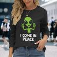 Alien I Come In Peace Space Rave Edm Music Alien Langarmshirts Geschenke für Sie