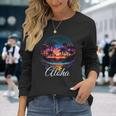 Aloha Hawaii The Hawaiian Island Palm Beach Maui Kauai Langarmshirts Geschenke für Sie