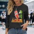 Bailando Sushi Lindo Divertido Dibujos Animados Sushi Camiseta de manga larga Regalos para ella