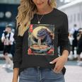 Birthday Kaiju Eating Ramen Japanese Monster Lover Long Sleeve T-Shirt Gifts for Her