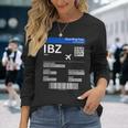 Boarding Pass Ibiza Ibz Flight Ticket Ibiza Langarmshirts Geschenke für Sie