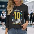 This Boy Is Now 10 Double Digits Crown 10Th Birthday Fiesta Long Sleeve T-Shirt Gifts for Her