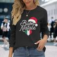 Buon Natale Italian Christmas Christmas Italy Flag Heart Langarmshirts Geschenke für Sie