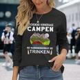 Camping Camping Weekend Forecast Drinking Alcohol Saufen Langarmshirts Geschenke für Sie