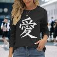 Chinese Sign Love Peace Symbol Chest Pocket Langarmshirts Geschenke für Sie