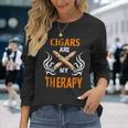 Cigars Are My Therapy Smoker Saying Cigar Smoke Tobacco Langarmshirts Geschenke für Sie